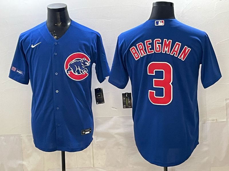 Men 2026 Chicago Cubs #3 Bregman Blue Game Nike MLB Jersey style 005